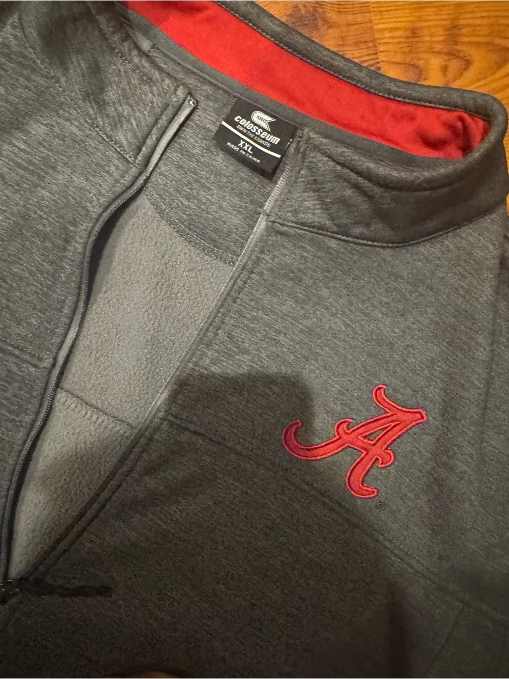 Colosseum Gray Performance Jacket with Red Trim